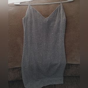 Gray glitter homecoming dress